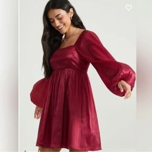 Altar'd State Maroon Red  bohemian tiered Dress. Size‎ M